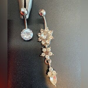 Dazzling Clear Crystal Navel Ring Belly Button Jewelry